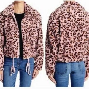 VS Pink Collab Know One Cares Leopard Print Sweater